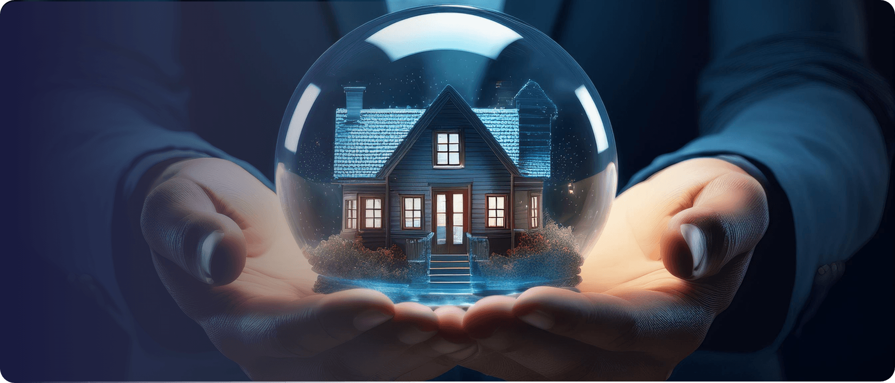 house in a cristal ball